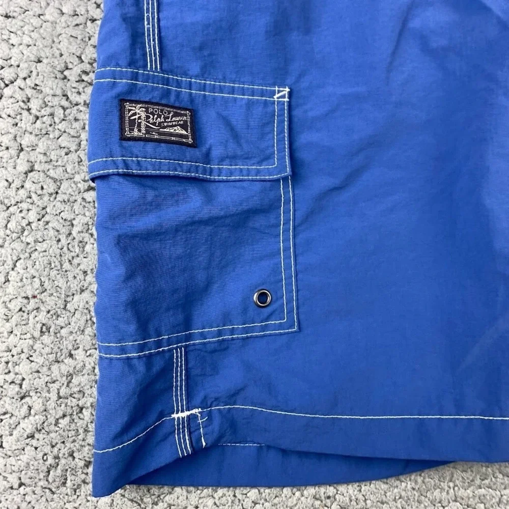 Vintage Polo Ralph Lauren Mens Mesh Lined Board Shorts Swim Trunks‎ Size L Cargo